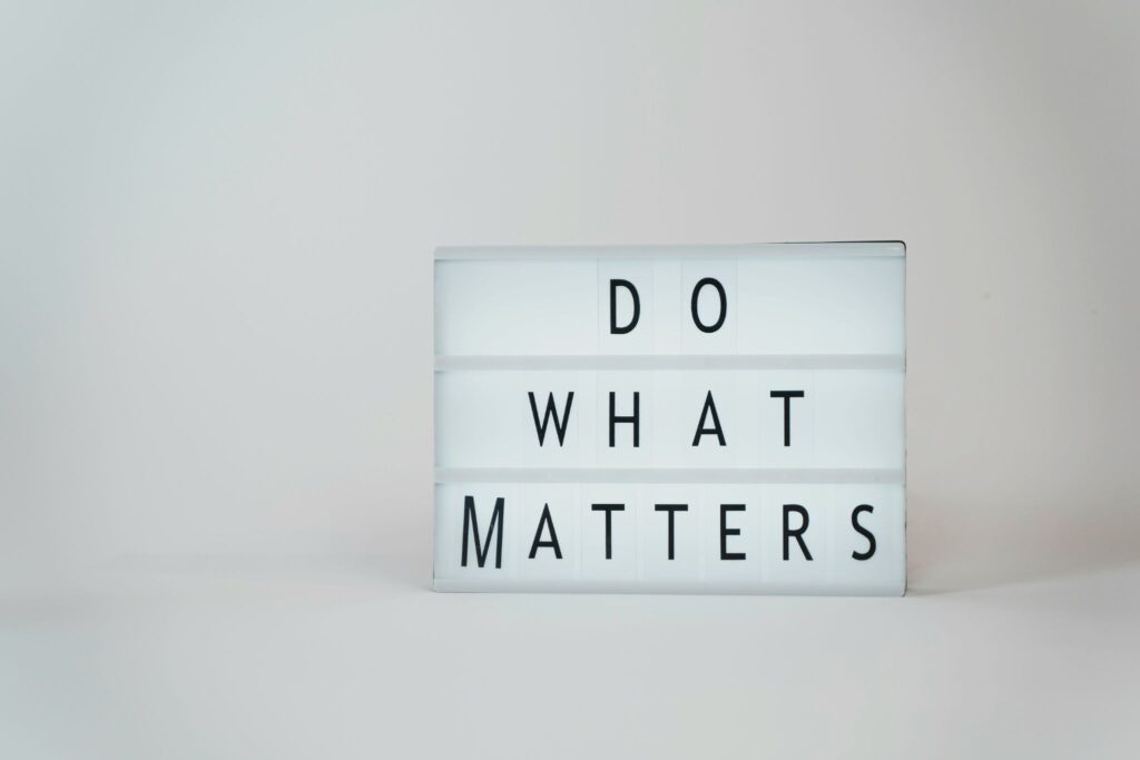 A call to action. 

Image by Mika Baumeister on unsplash