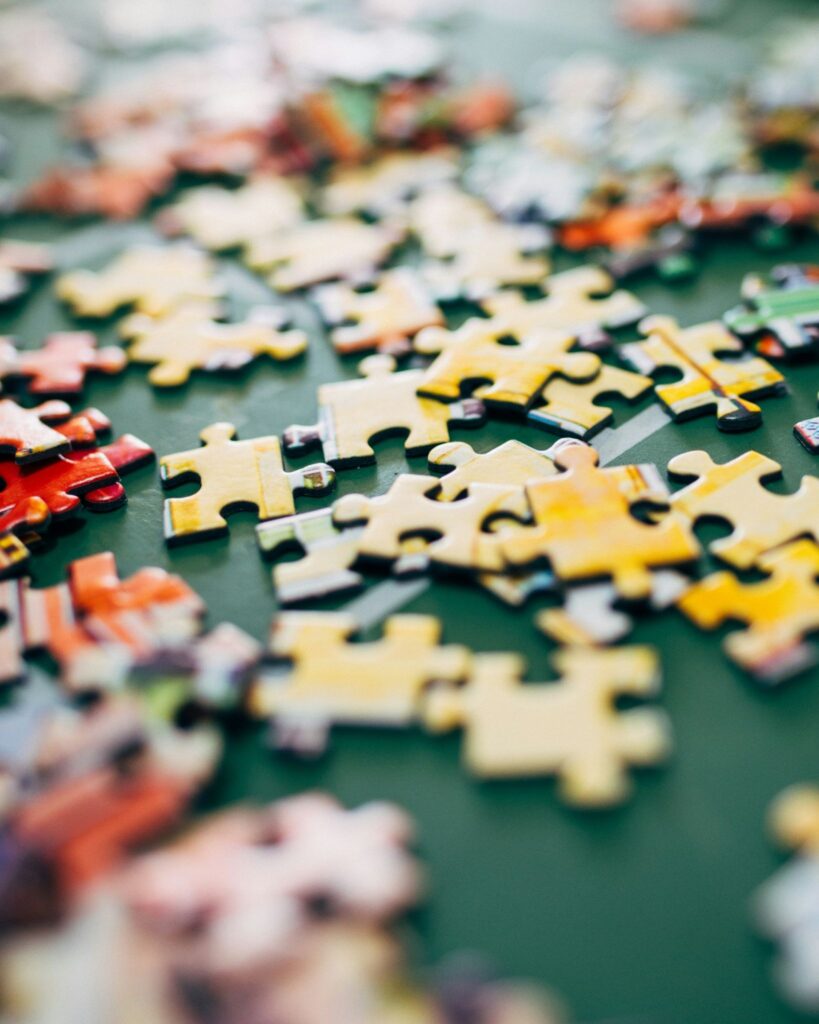 Puzzle pieces illustrating the complexity of systems thinking needed to tackle todays biggest challenges. 